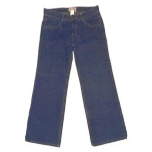 Tex Max Azria Jean Pant Wide Leg Wm 32x32 Mid Rise Dark Wash Blue